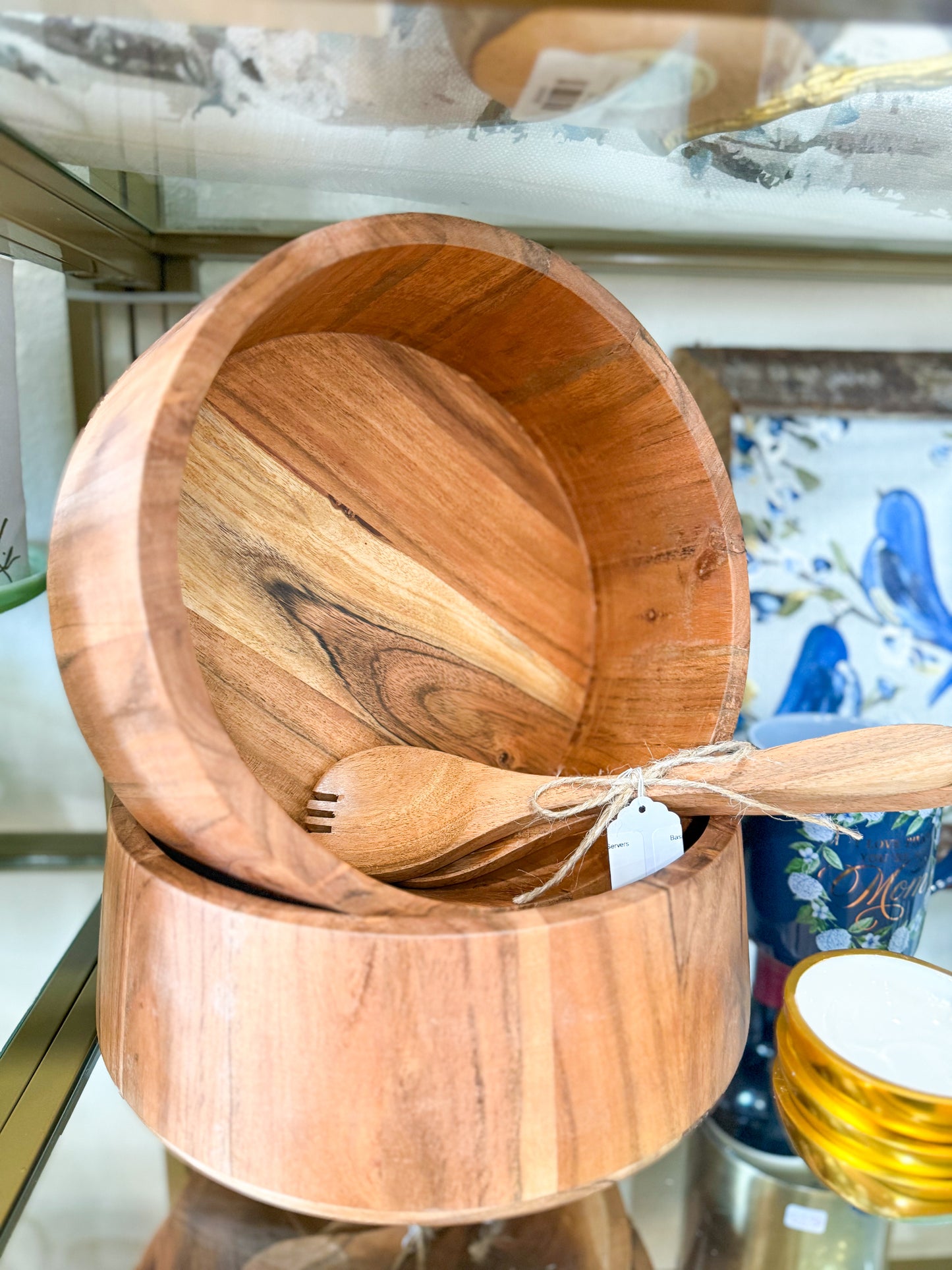 Wooden Serving Bowl 11x11x4"