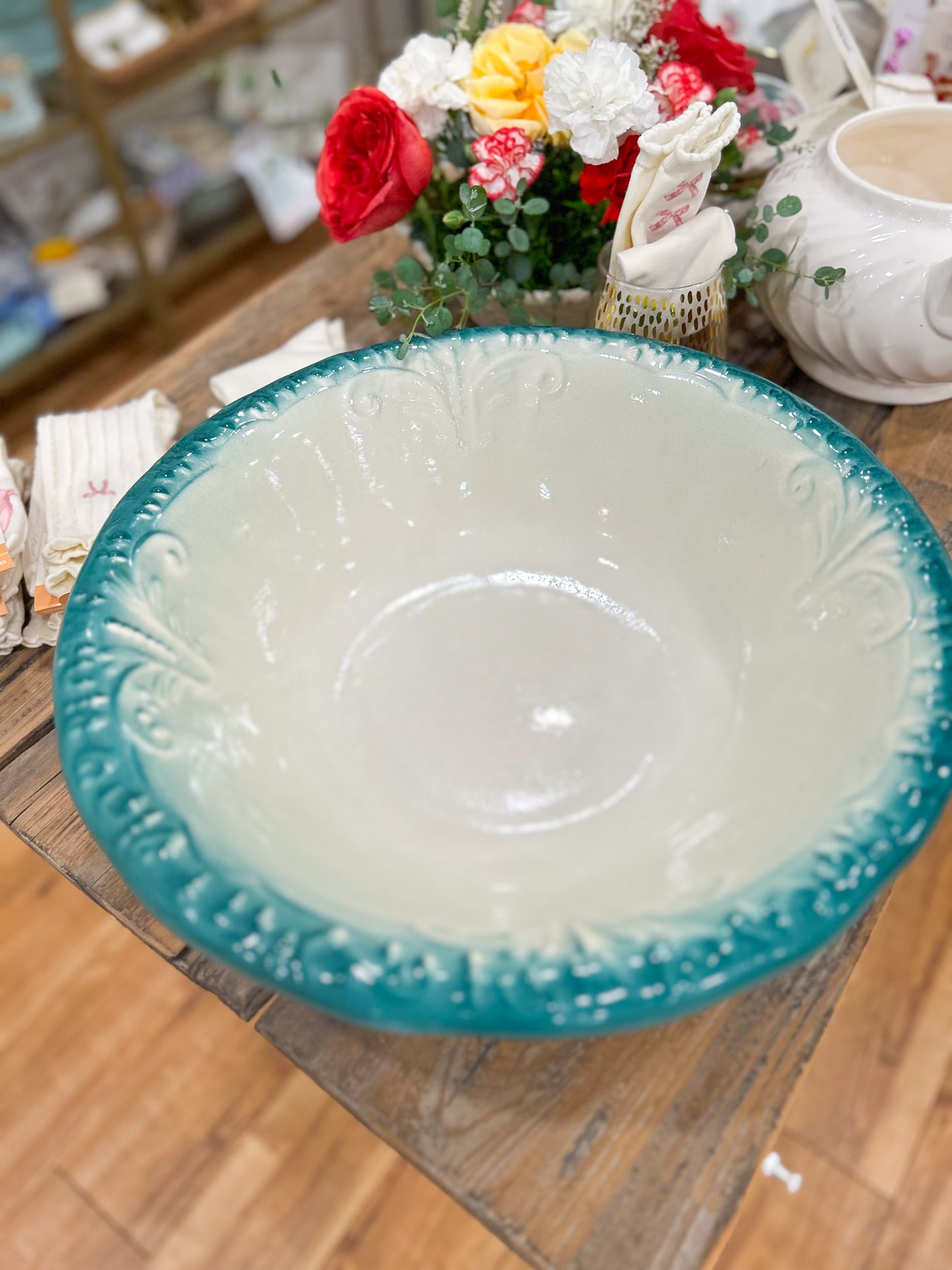 Lillian Blue Rim Bowl
