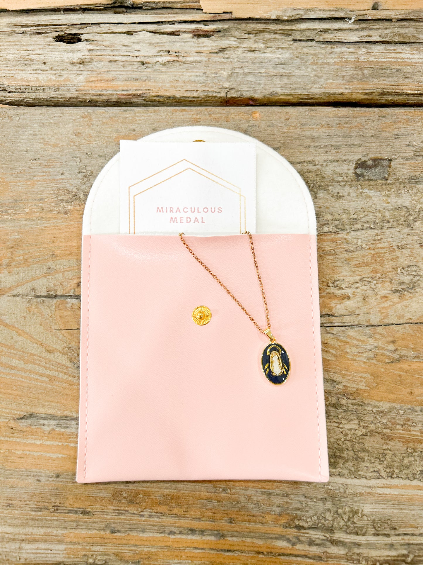 Harleigh Leonards Dainty Miraculous Medal Necklace- Our Lady Through the Smoke