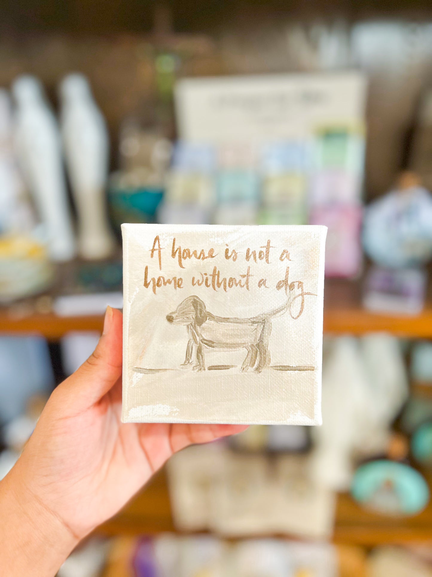 4x4 House Is Not a Home Without a Dog Grey Canvas Art