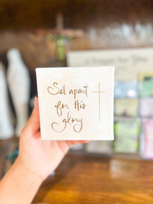 4x4 Set Apart Fr His Glory Pink Canvas Art