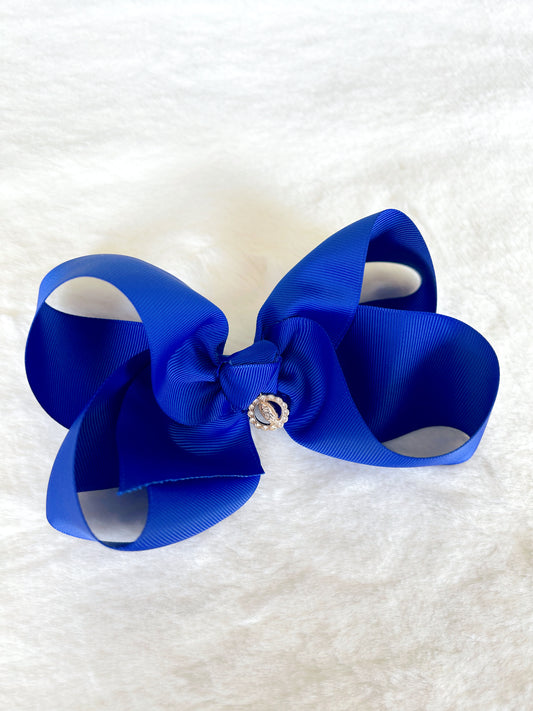 Rose Royal Blue Classic Bow with Charm