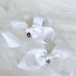 Rose White Classic Bow with Charm