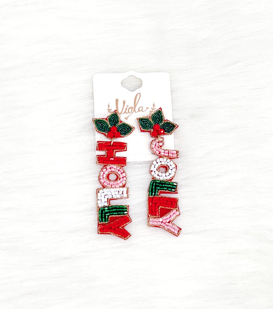 Holly Jolly Beaded Earrings