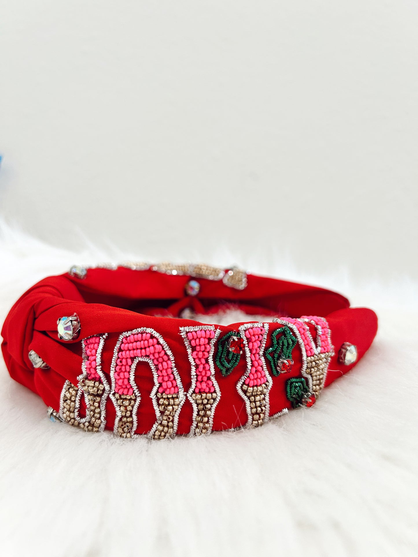 Holly Jolly Beaded Headband