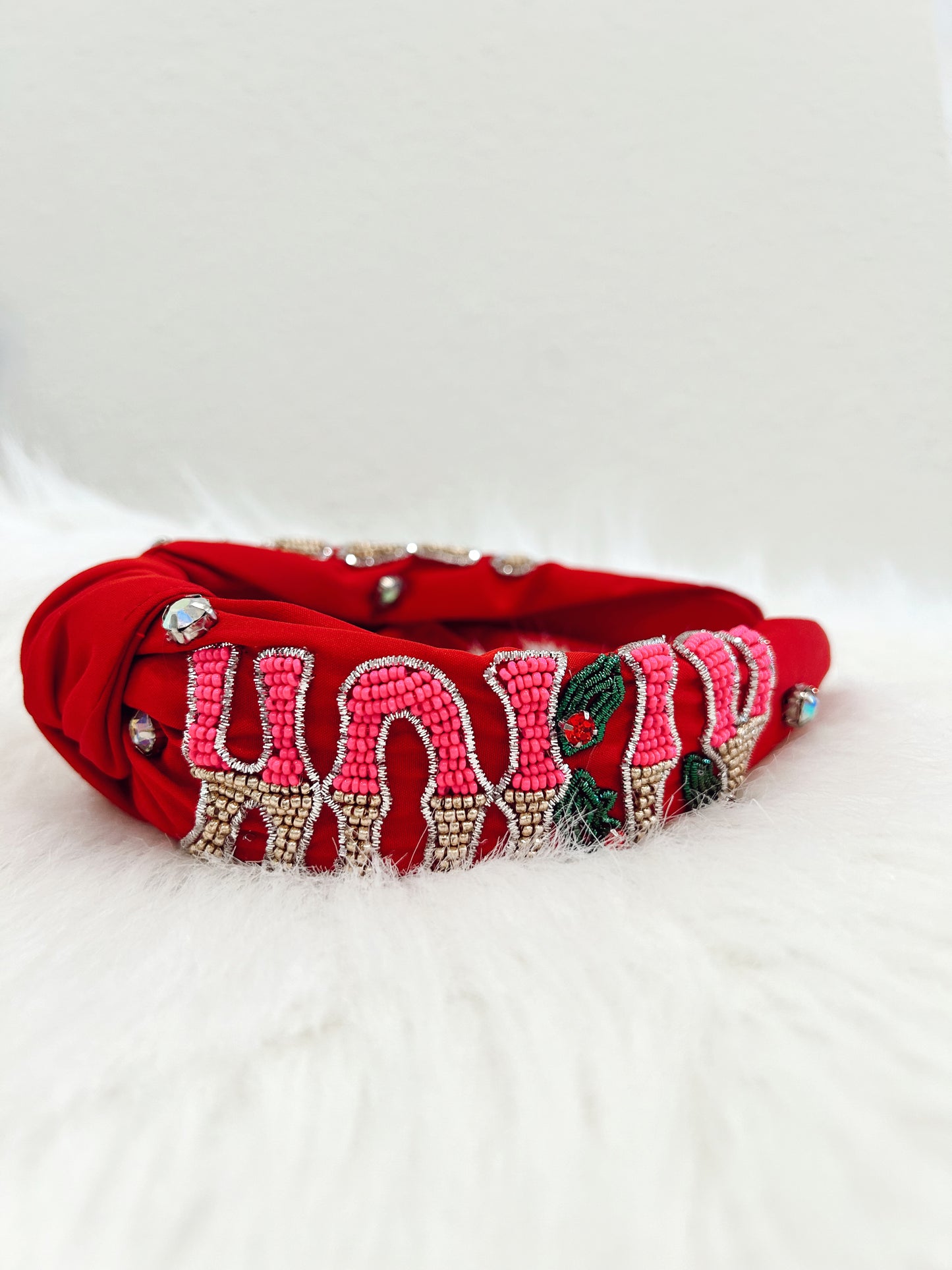 Holly Jolly Beaded Headband