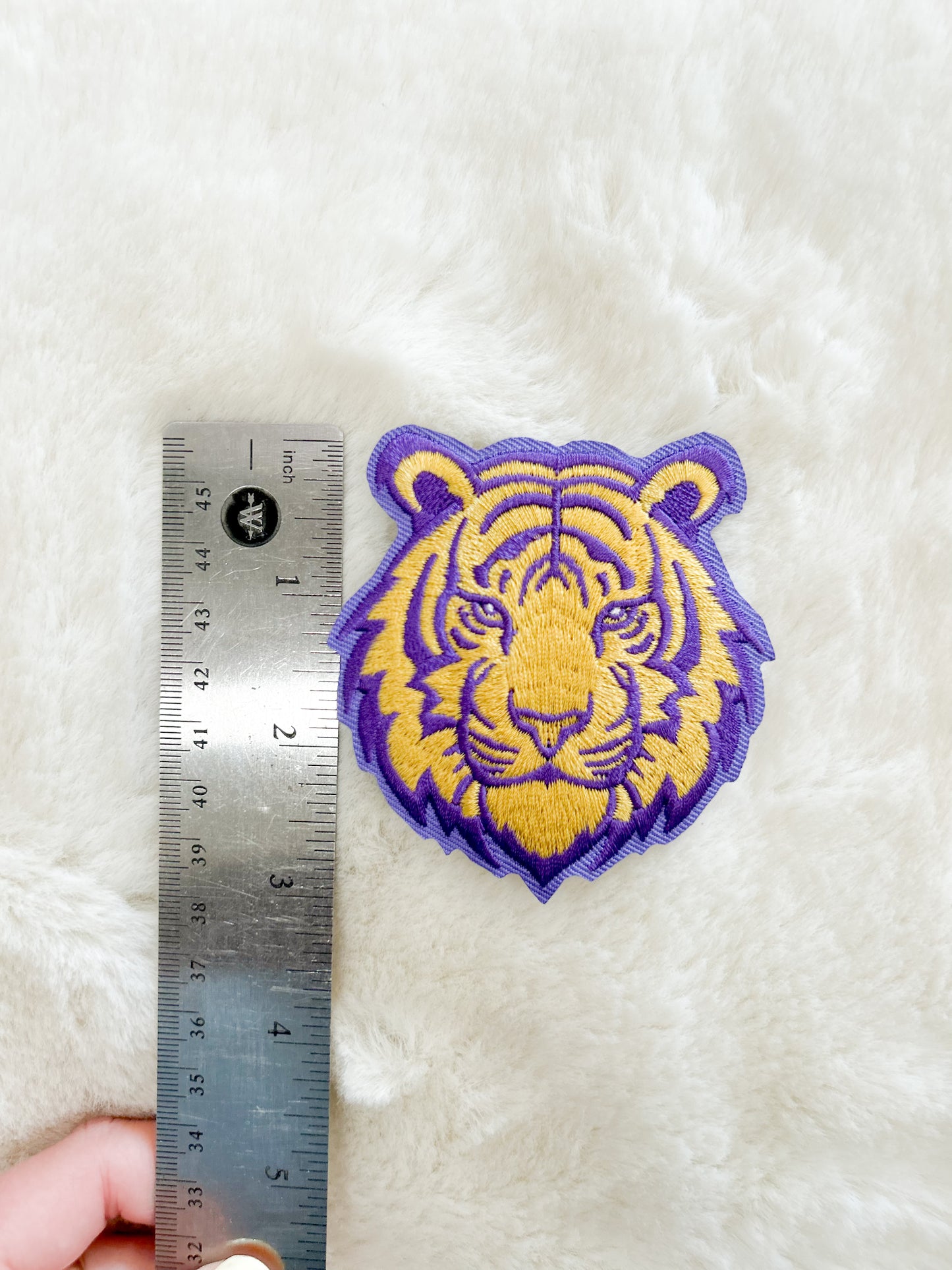Patch- Small Purple/Gold Tiger Face