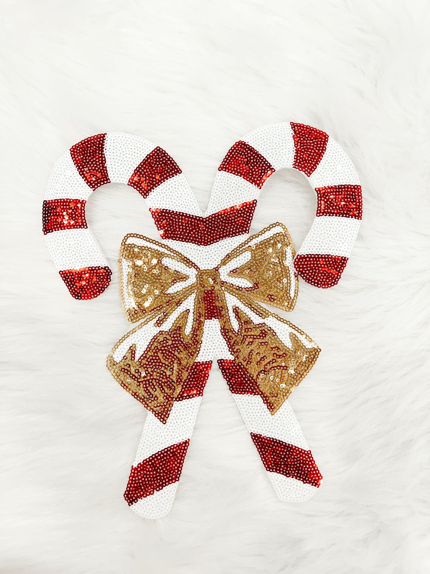 Patch- Candy Cane Gold Bow