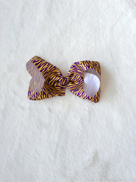 Rose Classic Style Purple & Gold Bow