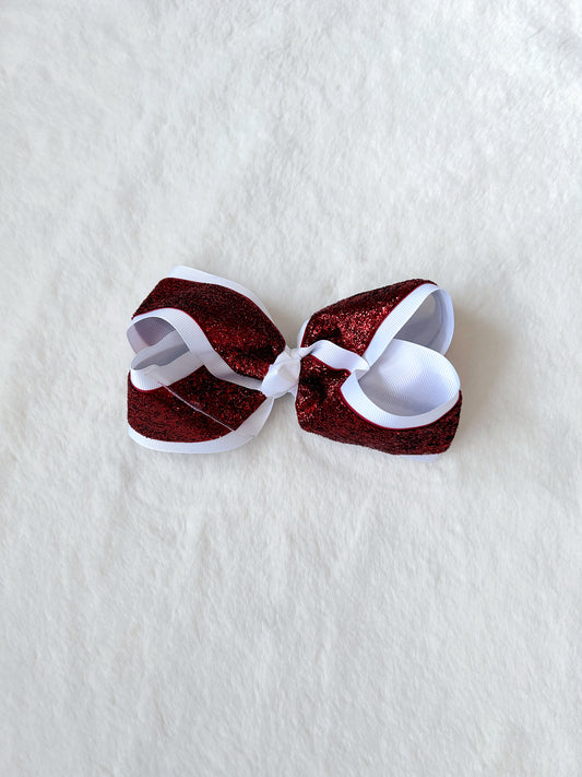 Rose Classic Style Red & White Bow