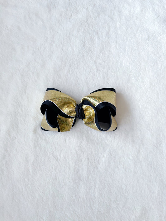 Rose Classic Style Black & Gold Bow