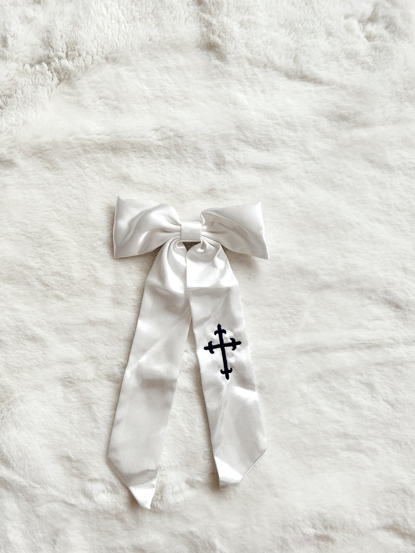 Savanna Satin Hanging Bow with Cross