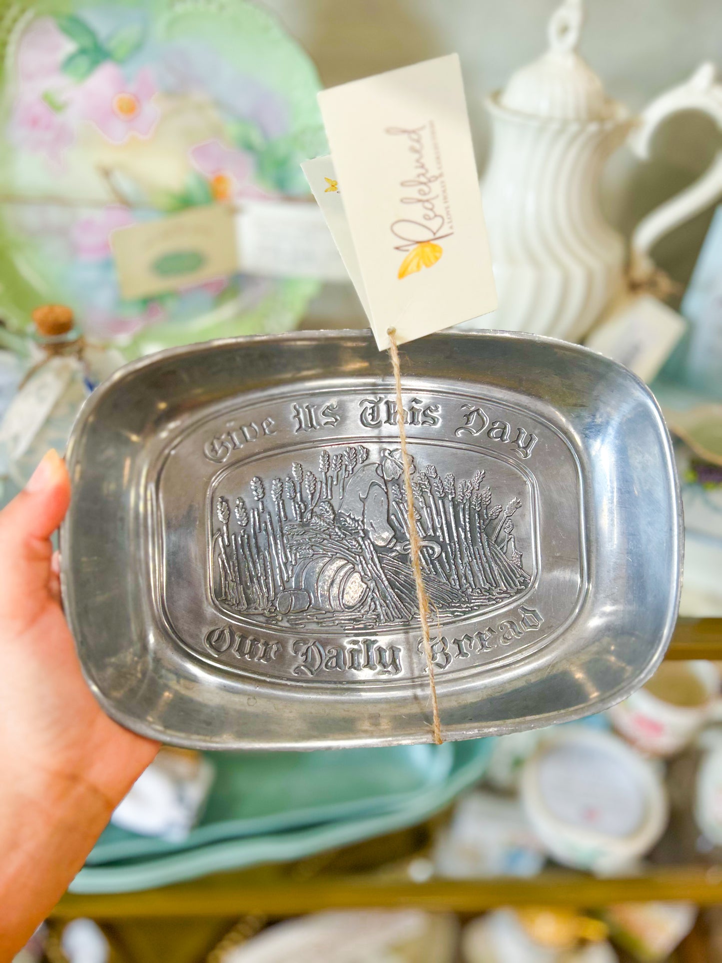 Give Us This Day Pewter Bread Tray