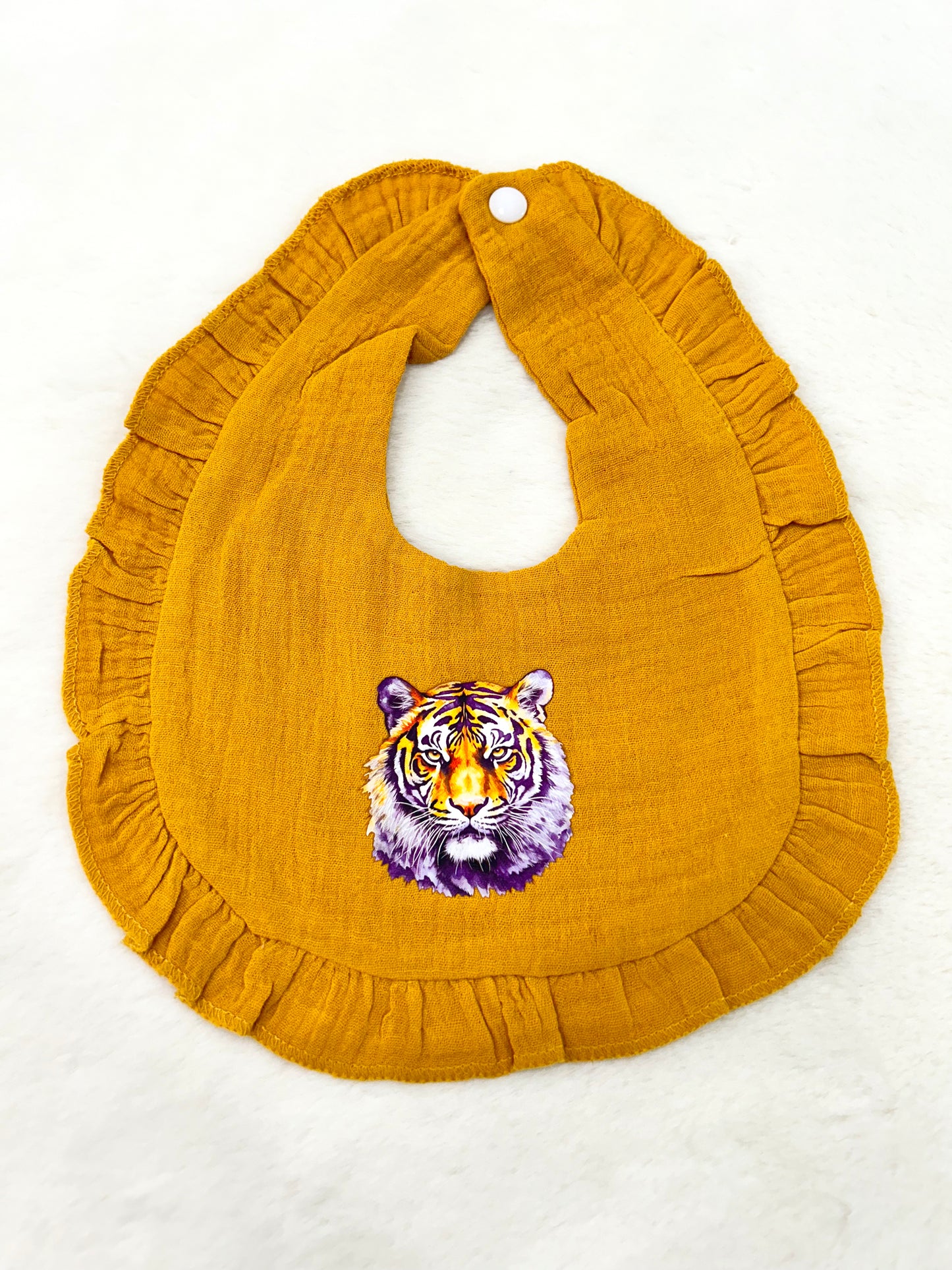 Tiger Two Tone Ruffle Bib