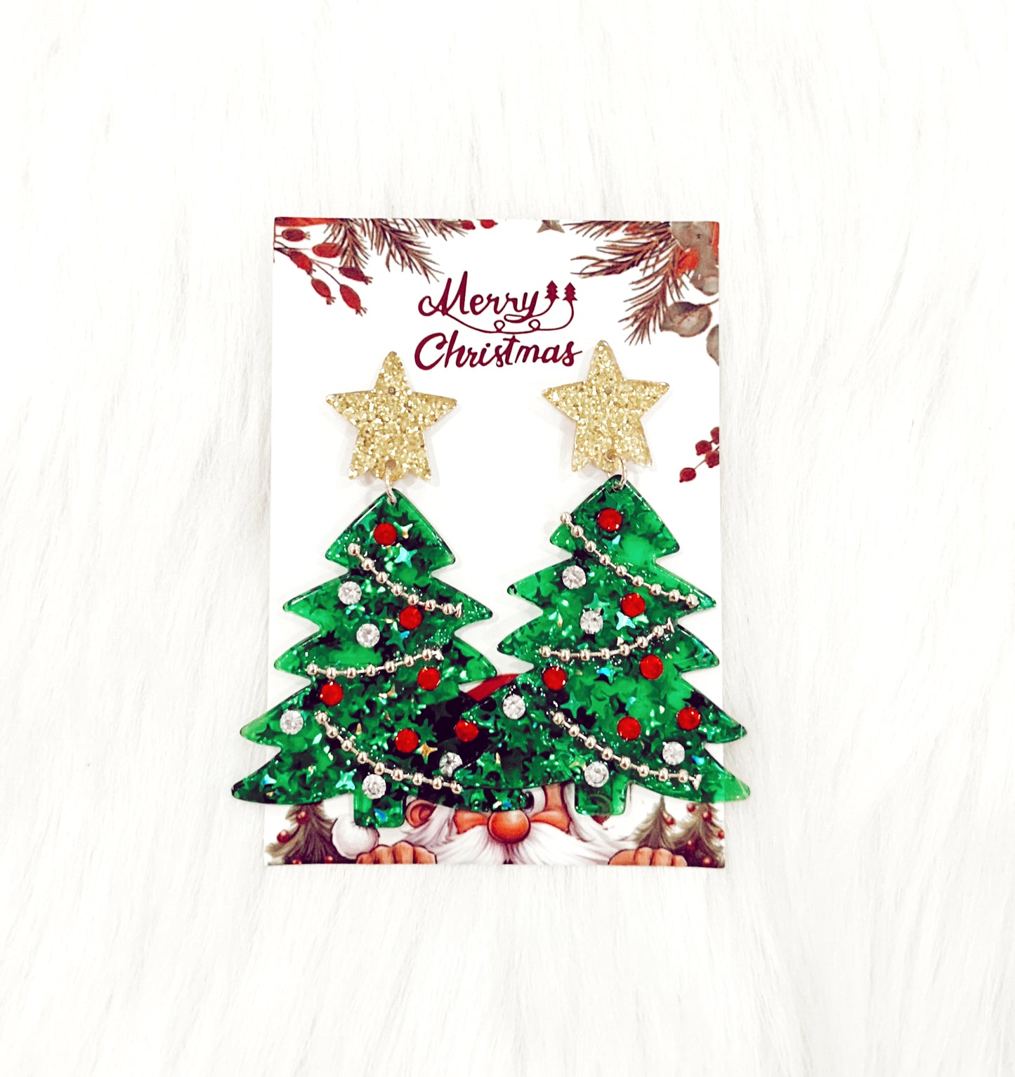 Acrylic Christmas Tree Earrings