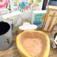 Heart Wooden Prayer Bowl- Purple Flowers