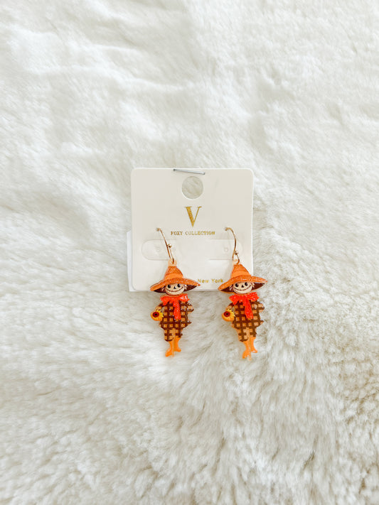 Cute Little Scarecrow Acrylic Dangle Earrings
