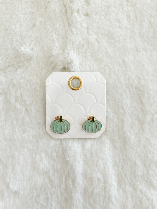 Holly's Pumpkin Patch Blue Pumpkin Stud Earrings