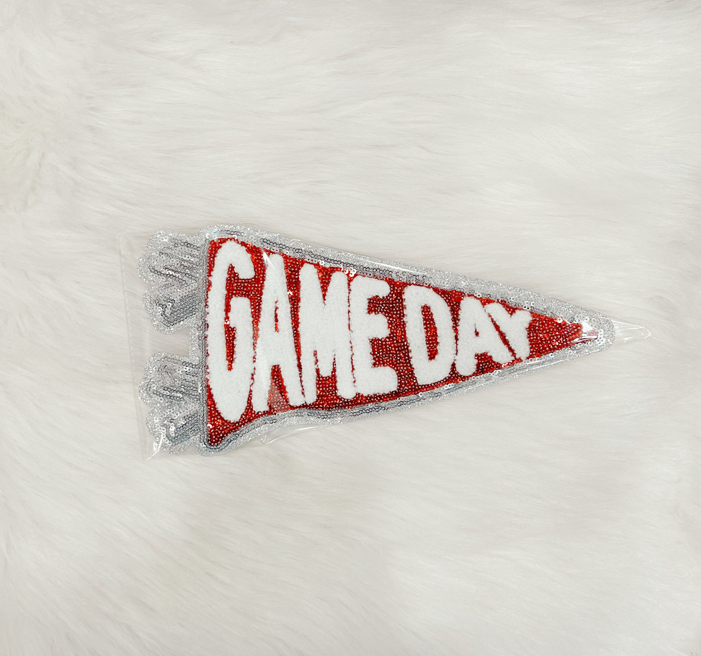 Patch- Red and White Game day Flag