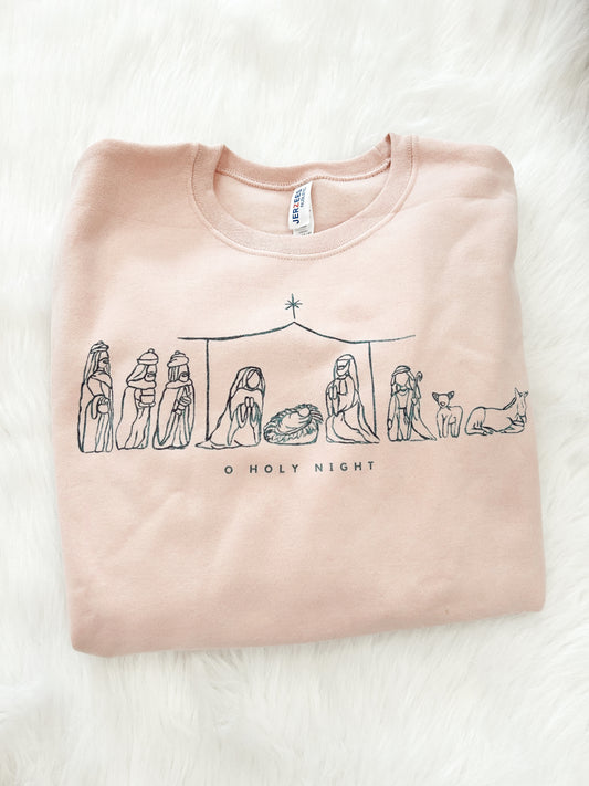 Harleigh Leonards Pink Nativity Sweatshirt