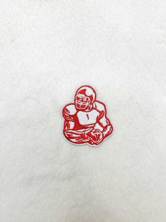 Patch-Mini Red and White Football Player