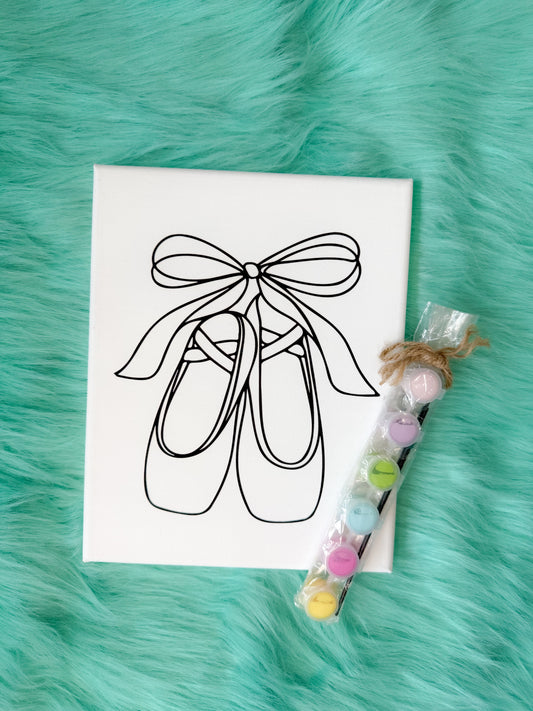 Canvas and Paint Set- Ballet Slippers