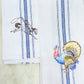 Thanksgiving Turkey Blue Striped Hand Towel
