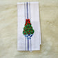 Christmas Tree in Blue & White Blue Striped Hand Towel