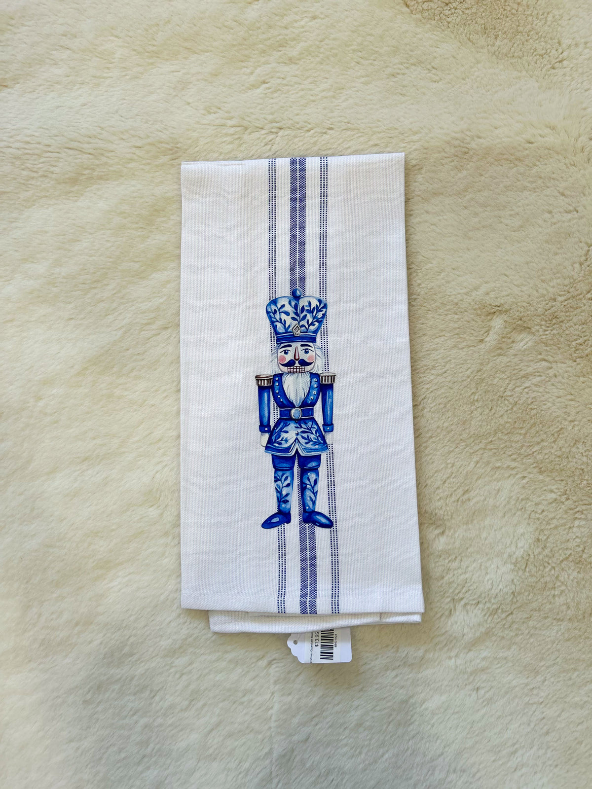 The Christmas Guardian Blue Stiped Hand Towel