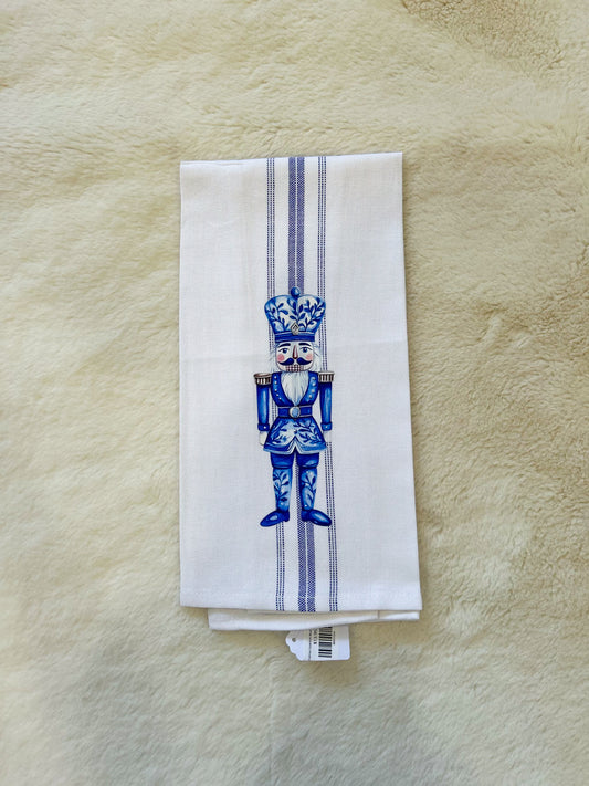 The Christmas Guardian Blue Stiped Hand Towel