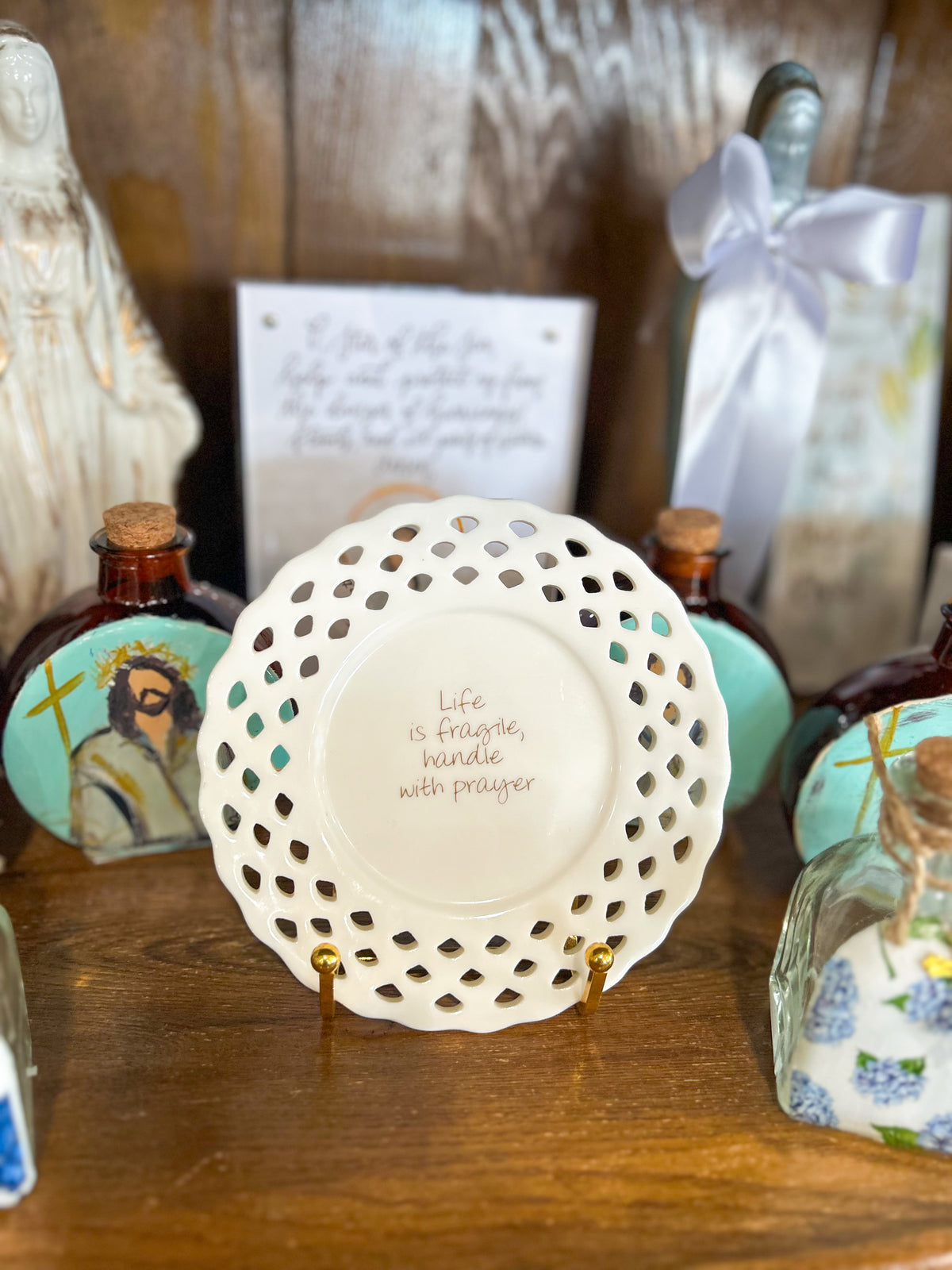 Life is Fragile, Handle with Prayer Vintage Plate
