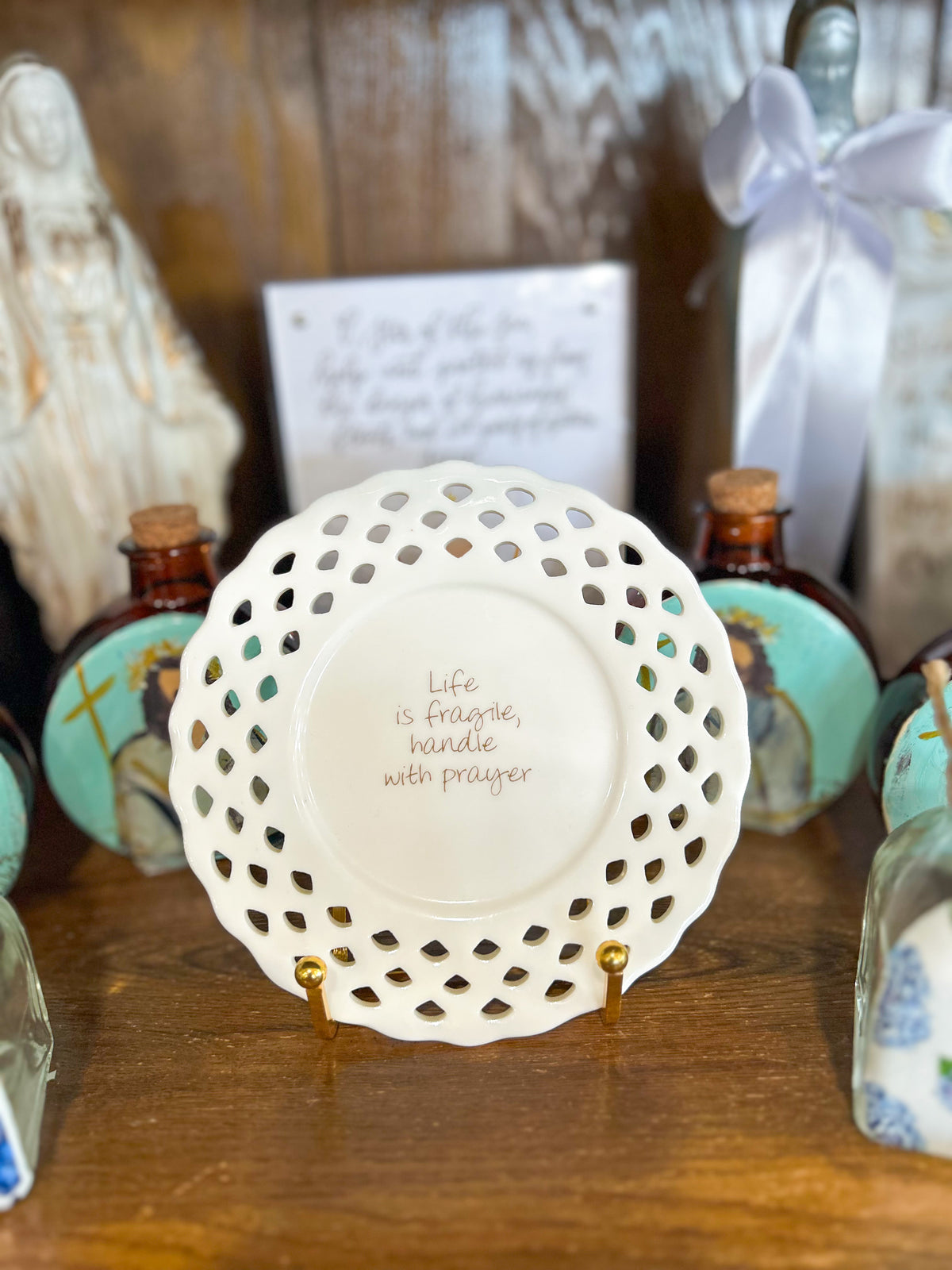 Life is Fragile, Handle with Prayer Vintage Plate