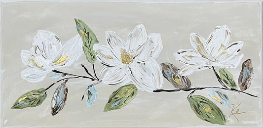 GA 3 Magnolia Framed Art 12x18 (Three Magnolias)