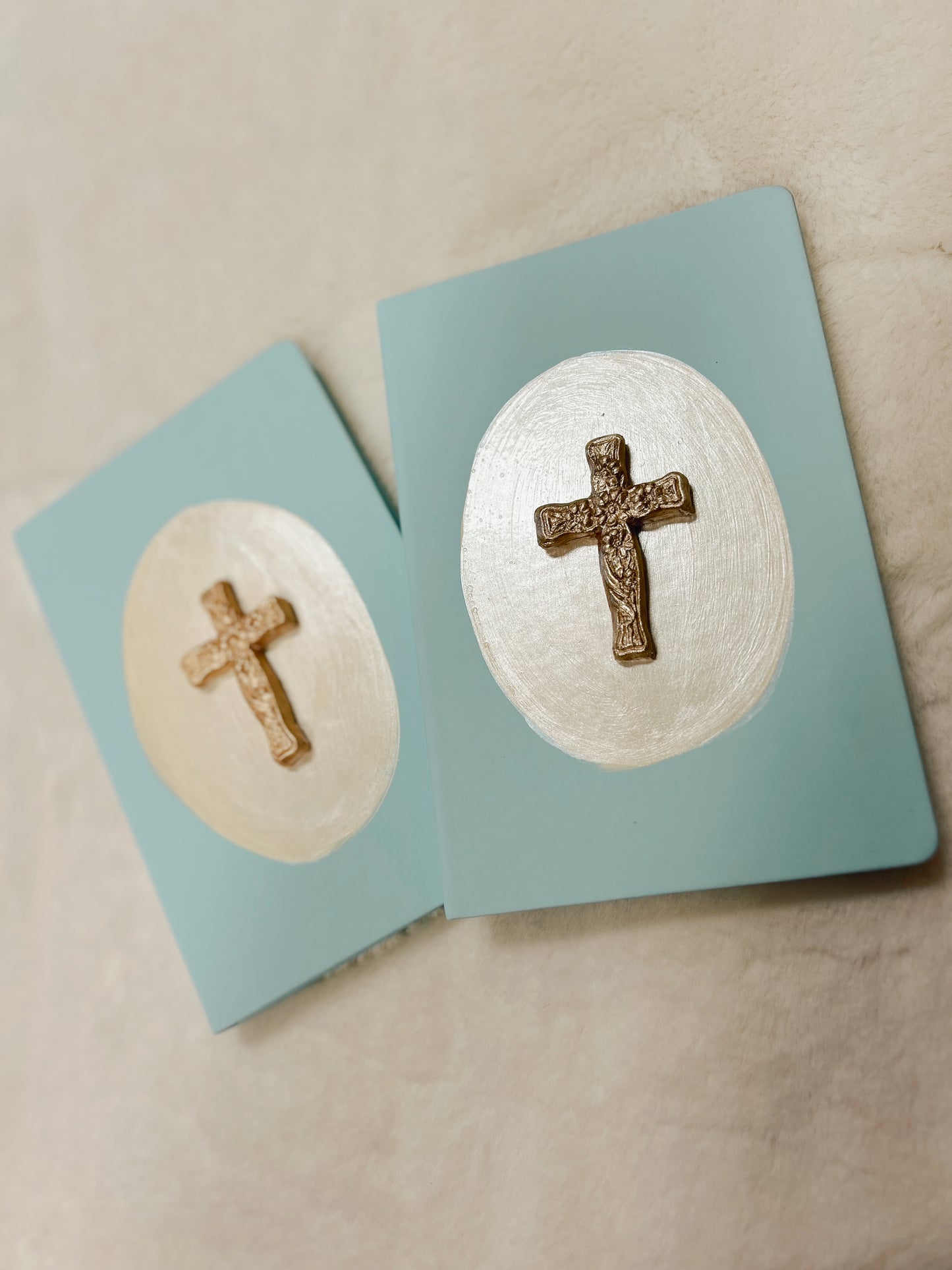 Sky Blue Journal with Cross