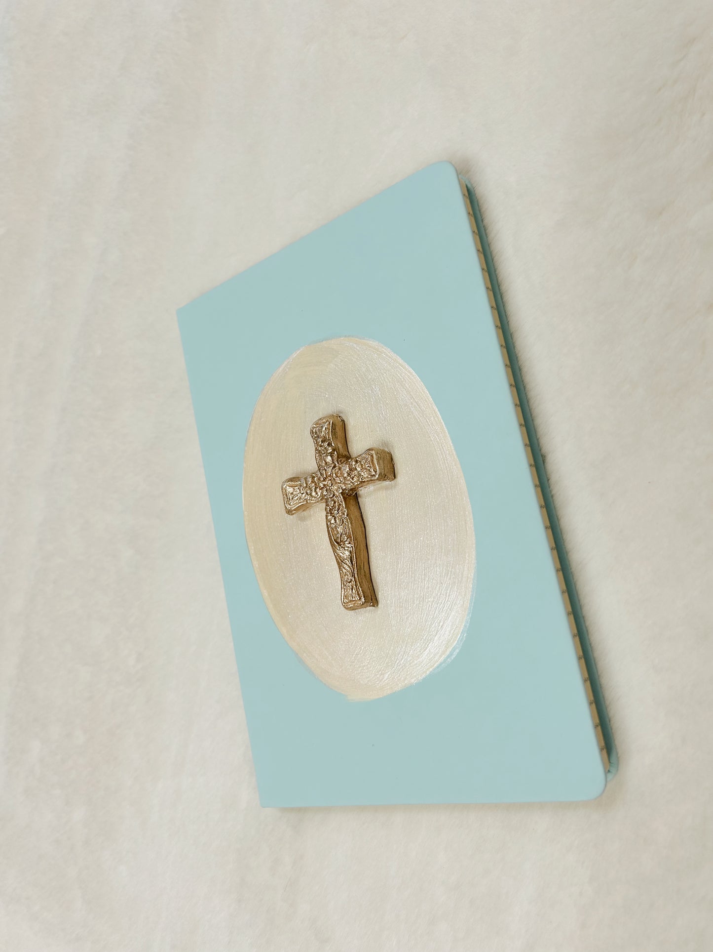 Sky Blue Journal with Cross