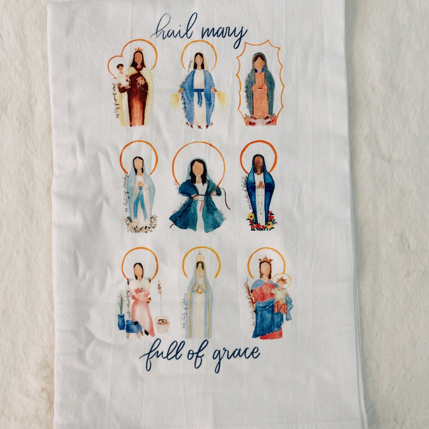 Emily S. Pitre Many Mary Tea Towel