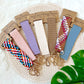 Leather Woven Wristlet Keychain