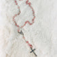 Pink Opaque Glass Bead Rosary