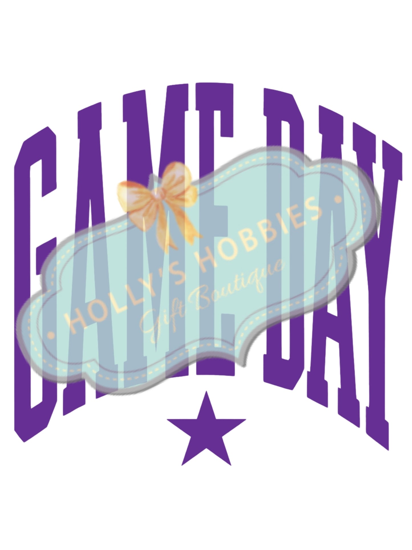 Transfer- Purple Game Day Star Design