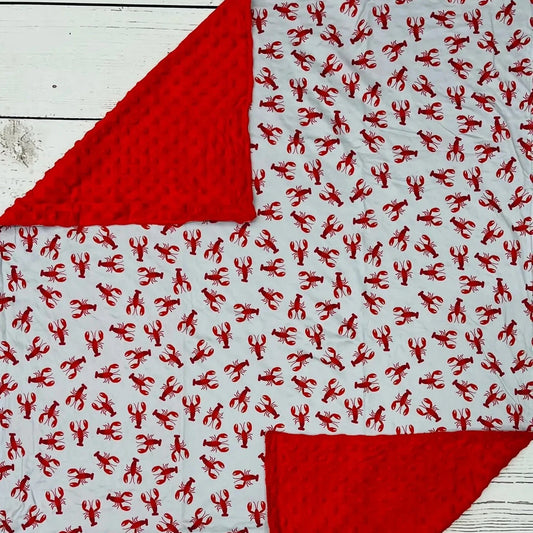 Baby Red Minky Crawfish Blanket