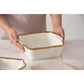8x8 Square Baking Dish White/Gold