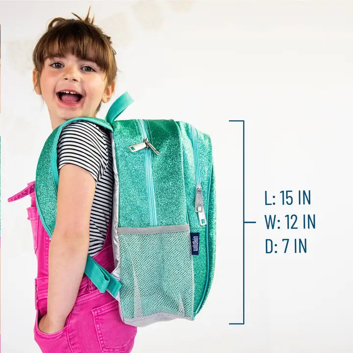 Blue Glitter 15inch Backpack
