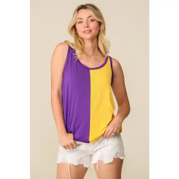 Timing Multi Color Game Day Sleeveless Top