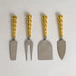 Gold Beaded Cheese Set of 4