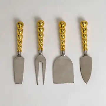 Gold Beaded Cheese Set of 4