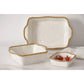 8x8 Square Baking Dish White/Gold