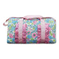 Pink Ruffle Band Floral Women Duffle Bag