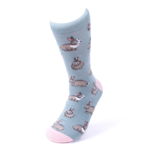 Men's Adorable Rabbits Socks - Gray