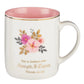 Mug White/Pink Floral Strength & Dignity