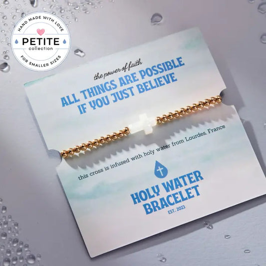 Petite Holy Water Stretch Bracelet- Yellow Gold